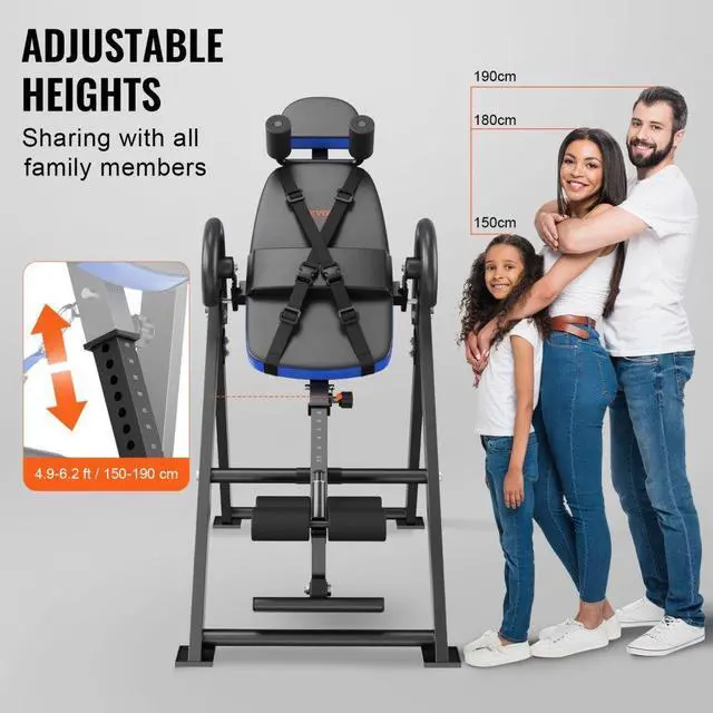 Alt view image 5 of 7 - VEVOR Inversion Table Foldable Strength Training Equipment Hang Exercise Bench