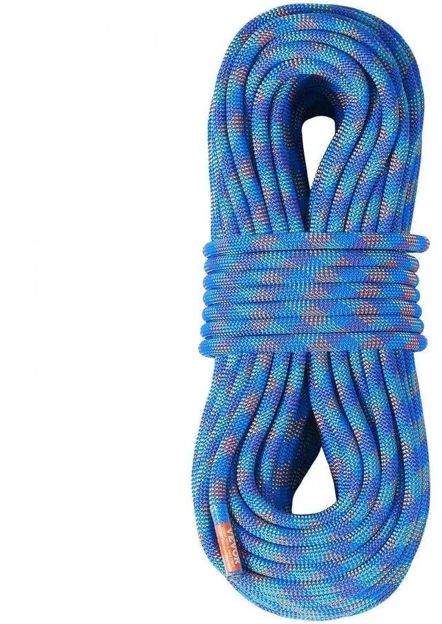 Main image of VEVOR 10.2mm Dynamic Climbing Rope, 50M(164ft) Outdoor Rock Climbing Rope 25KN Breaking Tension, Fiber Rope with Steel Snap Hooks for Escape, Rappelling, Fire Rescue, Blue