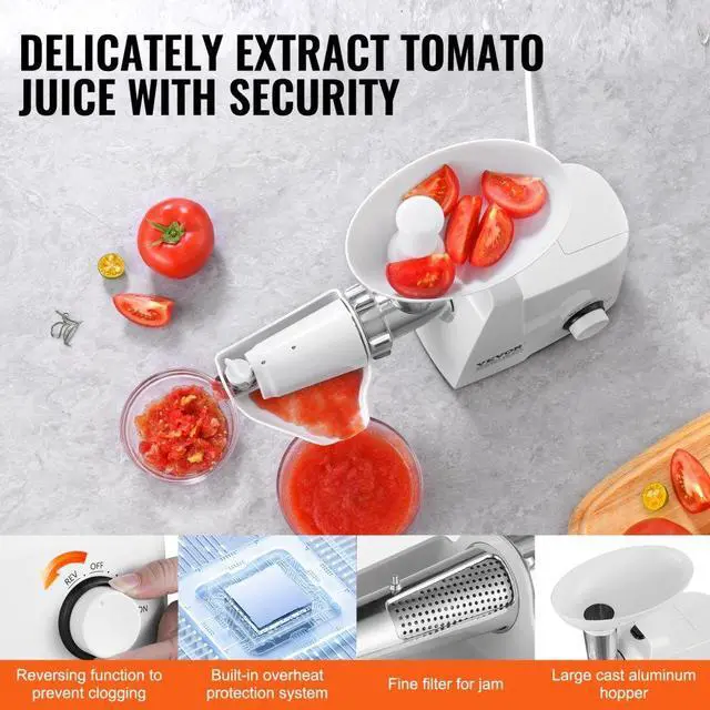 Alt view image 6 of 7 - VEVOR 4 LBS/Min Electric Tomato Strainer 300W Tomato Sauce Maker Machine Home