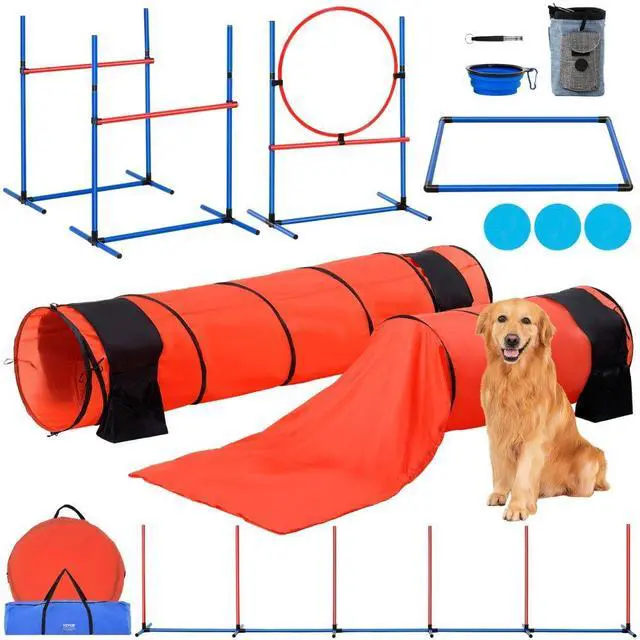 Main image of VEVOR Dog Agility Training Equipment 7 PCS Set Upgrade w/ Hurdles 2 Tunnels Ring
