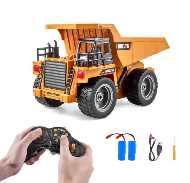 Main image of VEVOR Christmas Gif! RC Remote Control Dump Truck Toy Construction Vehicle Toy 9CH 1:18 Scale