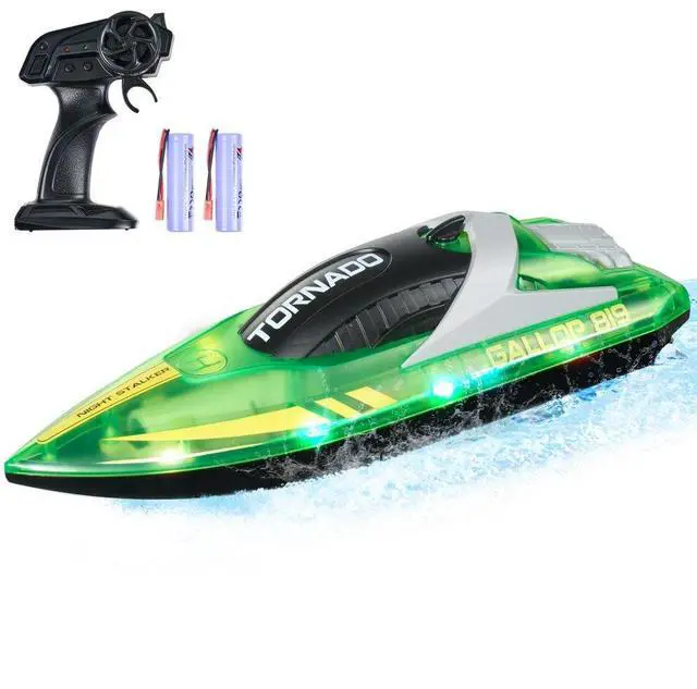 Main image of VEVOR Christmas gifts! RC Boat 2.4 GHz Remote Control Racing Boat 12 km/h Kids Adults Gift Green
