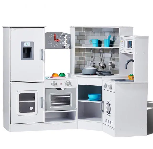 Main image of VEVOR Christmas Gift!  Kitchen Playset Kids Pretend Cooking Play Toy 24 Piece Accessories White