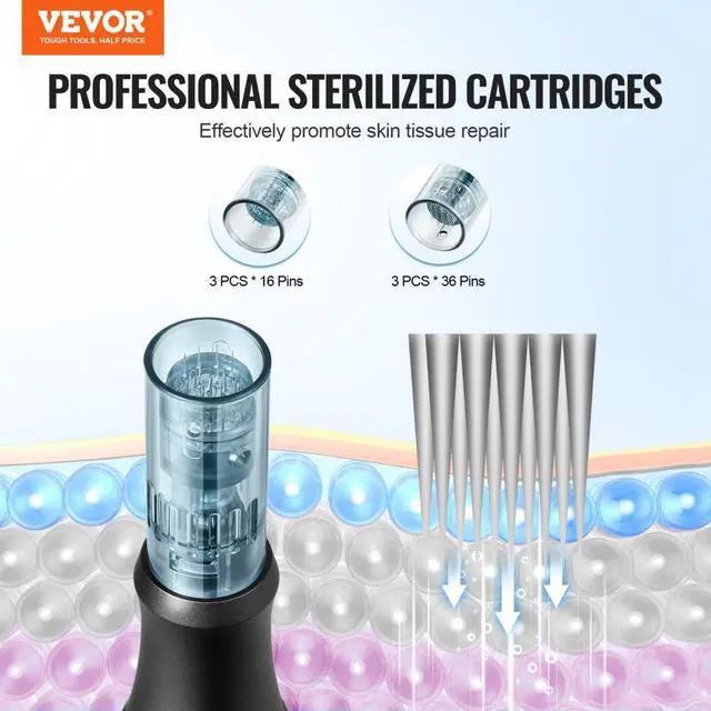 Alt view image 2 of 7 - VEVOR Professional Microneedling Pen 6-Speed Electric Beauty Pen with 6 Needles