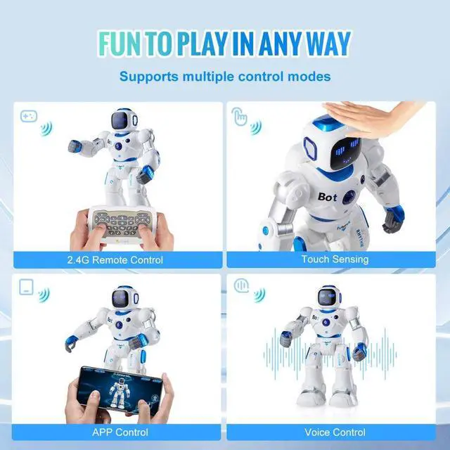 Alt view image 3 of 7 - VEVOR RC Robot Toy Talking Dancing Touch Voice APP Remote Control Programmable