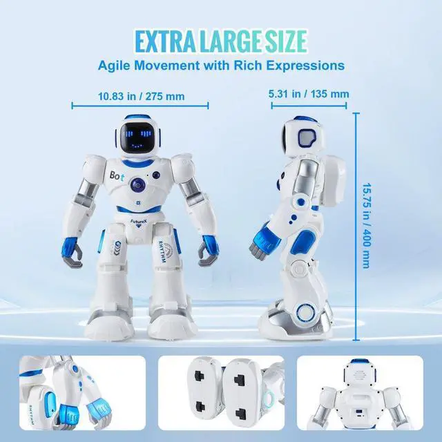 Alt view image 5 of 7 - VEVOR RC Robot Toy Talking Dancing Touch Voice APP Remote Control Programmable