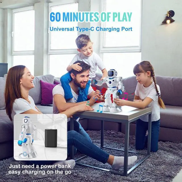 Alt view image 6 of 7 - VEVOR RC Robot Toy Talking Dancing Touch Voice APP Remote Control Programmable