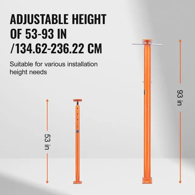 Alt view image 3 of 7 - VEVOR Adjustable Floor Jack Post House Floor Leveling Lift 53"-93" Height Range