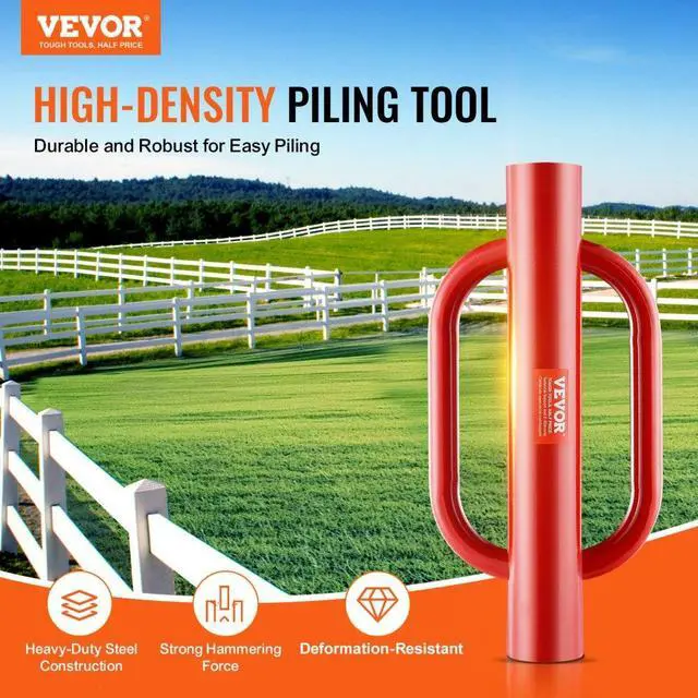 Alt view image 2 of 7 - VEVOR Fence Post Driver with Handles 4.11 in Inner Diameter T Post Pole Pounder