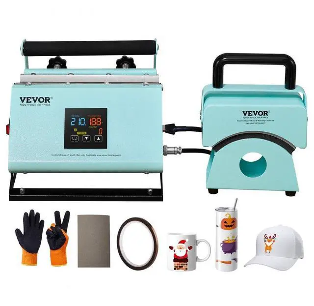 Main image of VEVOR 2 in 1 Tumbler and Hat Heat Press Machine Heat Machine for Caps Hats Mugs