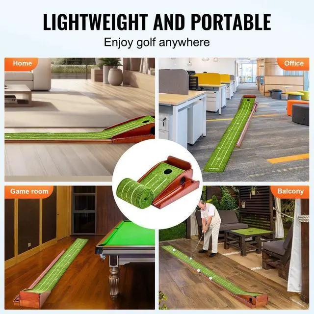 Alt view image 6 of 7 - VEVOR Golf Putting Mat Indoor Golf Putting Green Golf Training Practice Aid