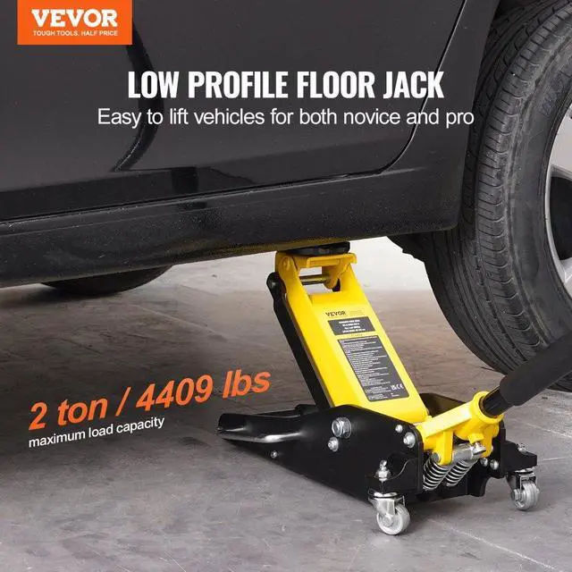 Alt view image 2 of 7 - VEVOR Low Profile Floor Jack 2 Ton Heavy Duty Dual Piston Rapid Pump
