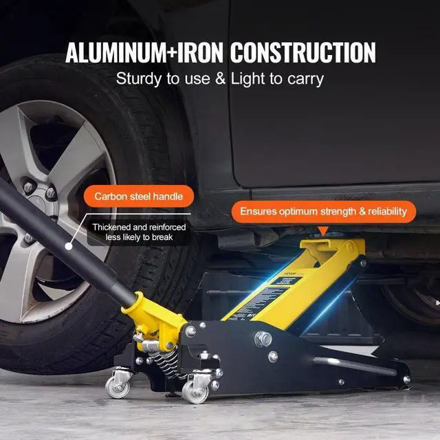 Alt view image 5 of 7 - VEVOR Low Profile Floor Jack 2 Ton Heavy Duty Dual Piston Rapid Pump