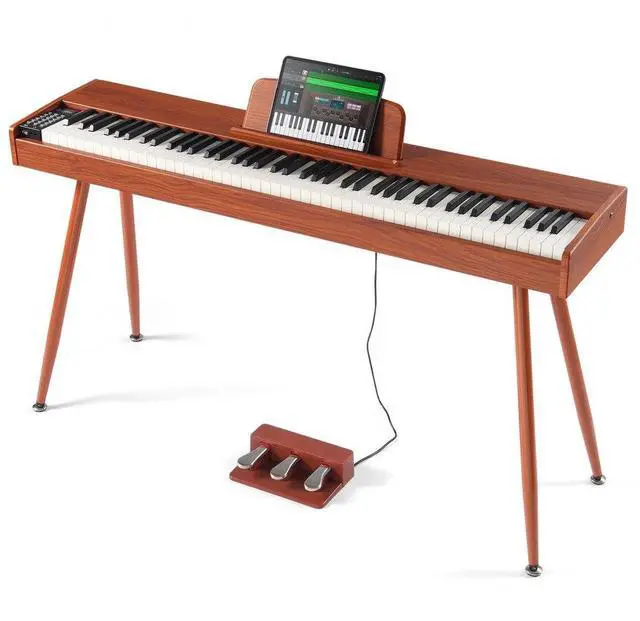 Main image of VEVOR  88 Key Fully Weighted Digital Piano Dual Keyboard Four Legged Stand