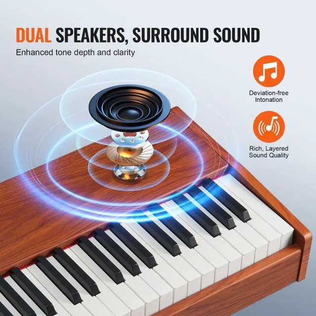Alt view image 5 of 7 - VEVOR  88 Key Fully Weighted Digital Piano Dual Keyboard Four Legged Stand