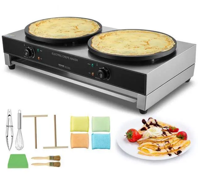 Main image of VEVOR 16-Inch Electric Crepe Maker Commercial Crepe Machine 3400W Double Head