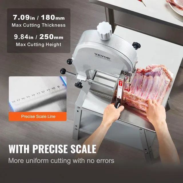 Alt view image 4 of 14 - VEVOR 1800W Commercial Electric Meat Bandsaw Stainless Steel Bone Sawing Machine