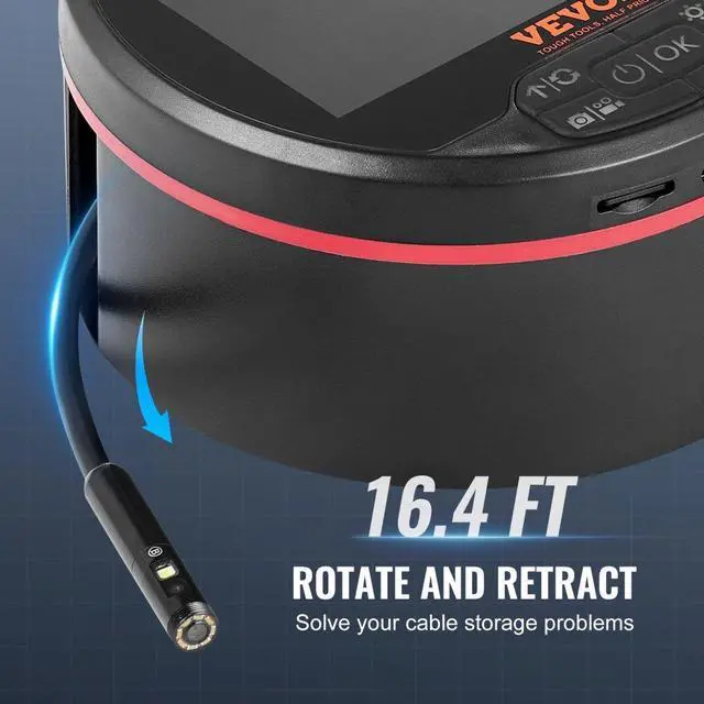 Alt view image 4 of 14 - VEVOR  Borescope Triple Lens Endoscope Camera with 4.3" IPS Screen 8 + 2 Lights