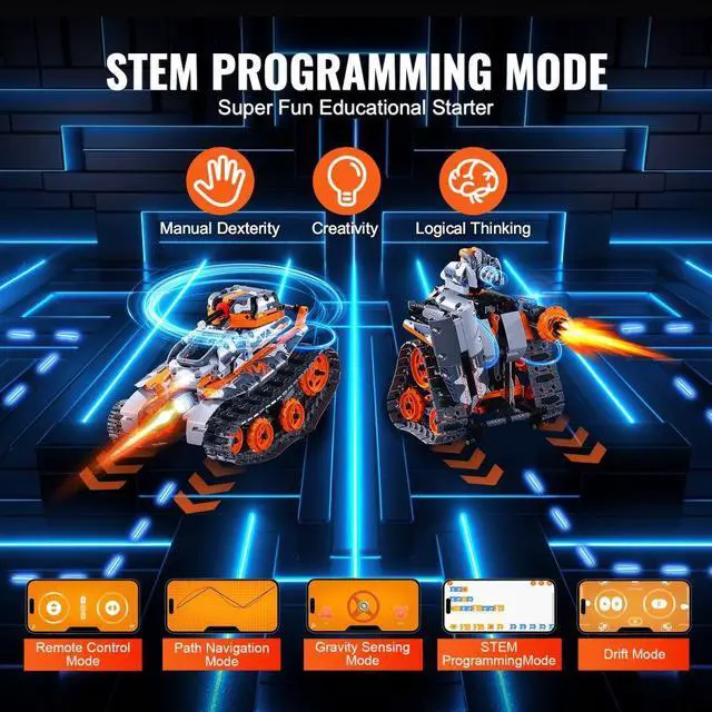 Alt view image 3 of 7 - VEVOR STEM Building Toys for Kids 5 in 1 App & Remote Control Car/Robot 554 PCS
