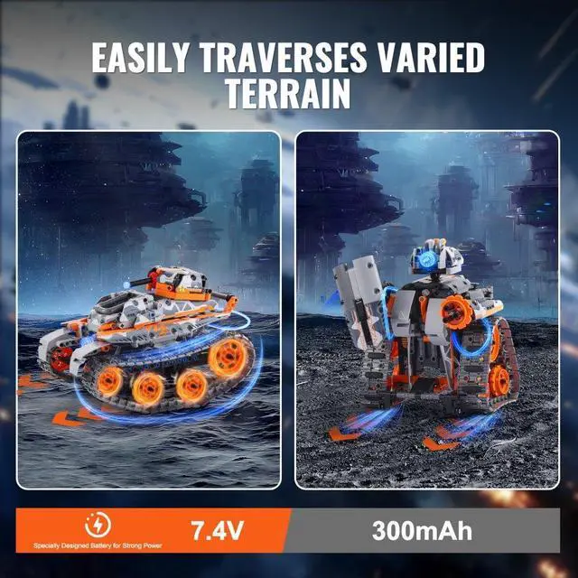 Alt view image 4 of 7 - VEVOR STEM Building Toys for Kids 5 in 1 App & Remote Control Car/Robot 554 PCS