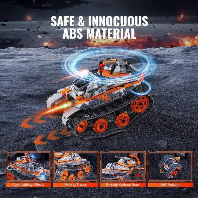 Alt view image 6 of 7 - VEVOR STEM Building Toys for Kids 5 in 1 App & Remote Control Car/Robot 554 PCS