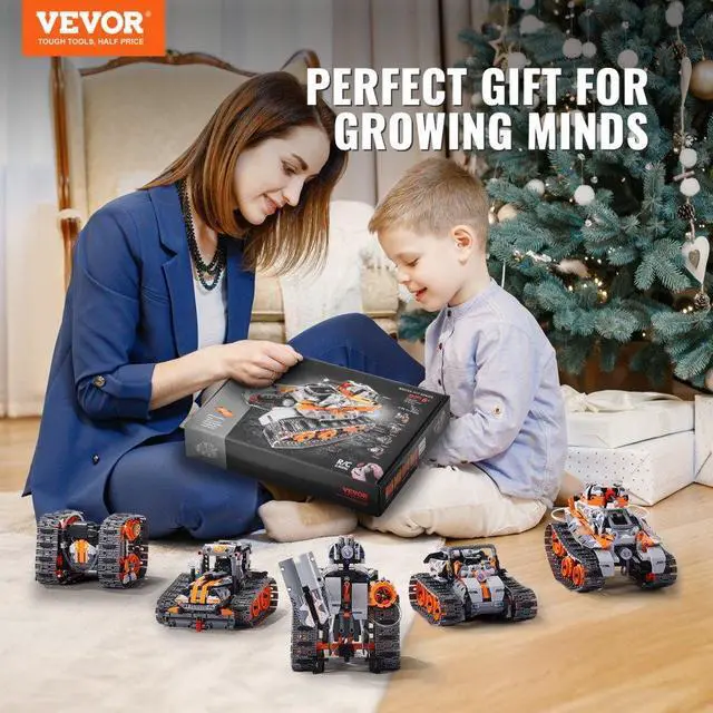 Alt view image 7 of 7 - VEVOR STEM Building Toys for Kids 5 in 1 App & Remote Control Car/Robot 554 PCS