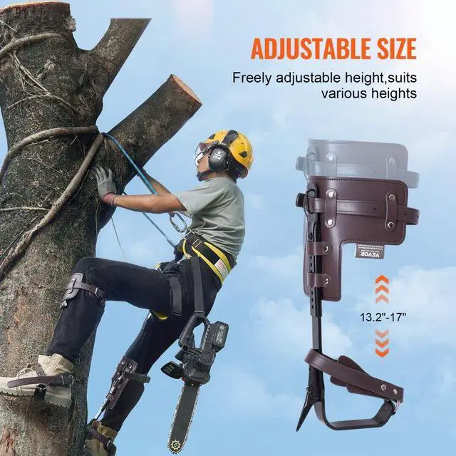 Alt view image 6 of 7 - VEVOR Tree Climbing Spikes Climbing Spurs Alloy Steel Arborist Equipment Brown