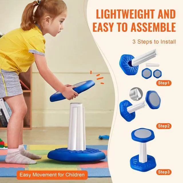 Alt view image 5 of 7 - VEVOR Kids Wobble Chair, Active Chair with Sponge Cushion, Wobble Stool Improves Focus, Posture and Calm Children, Ideal for Schools and Preschools, Age 3-7, Blue