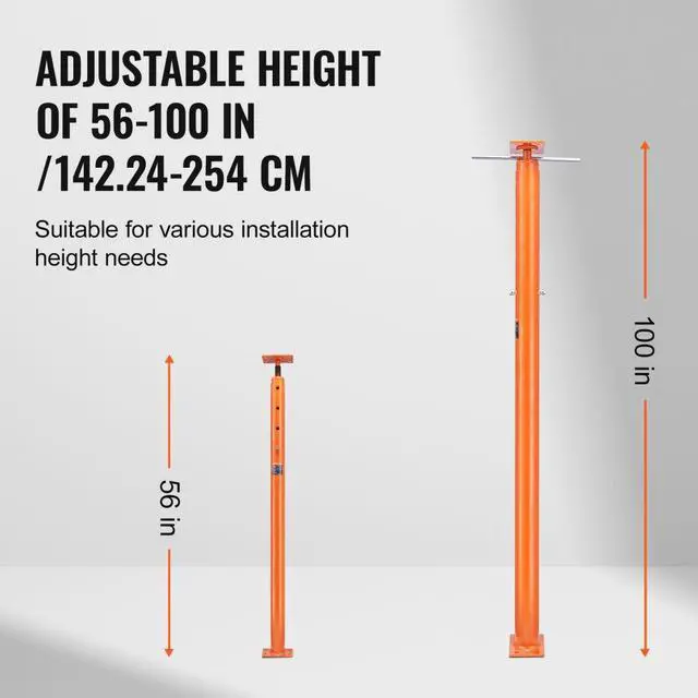 Alt view image 3 of 7 - VEVOR Adjustable Floor Jack Post House Floor Leveling Lift 56"-100" Height Range