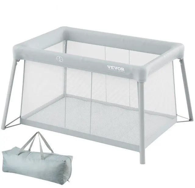 Main image of VEVOR Baby Travel Crib and Play Yard Folding Baby Playpen with Soft Mattress Pad