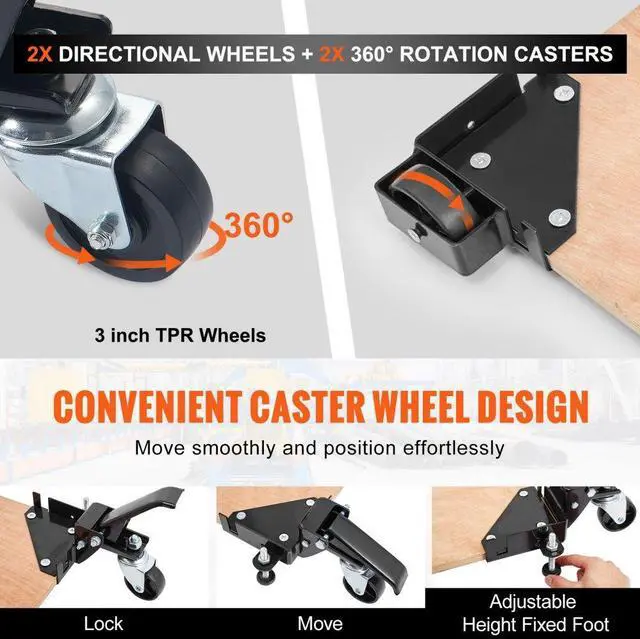 Alt view image 3 of 7 - VEVOR Mobile Base Heavy Duty Universal Stand 400 lbs Capacity For Tools Machines