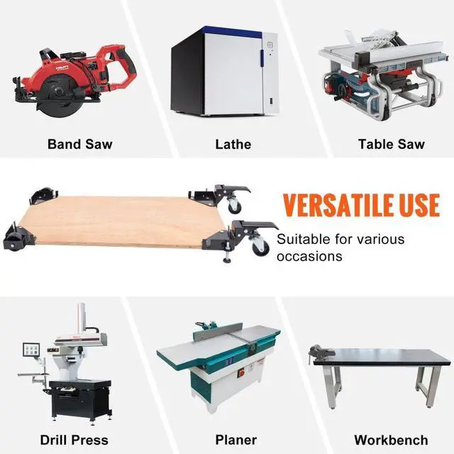 Alt view image 6 of 7 - VEVOR Mobile Base Heavy Duty Universal Stand 400 lbs Capacity For Tools Machines