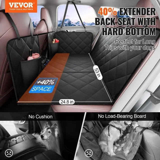 Alt view image 2 of 7 - VEVOR 53 x 24.8 in Dog Car Seat Cover for Back Seat Waterproof 600D for Cars