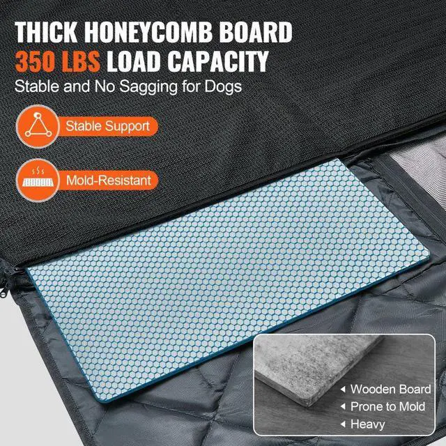 Alt view image 3 of 7 - VEVOR 53 x 24.8 in Dog Car Seat Cover for Back Seat Waterproof 600D for Cars