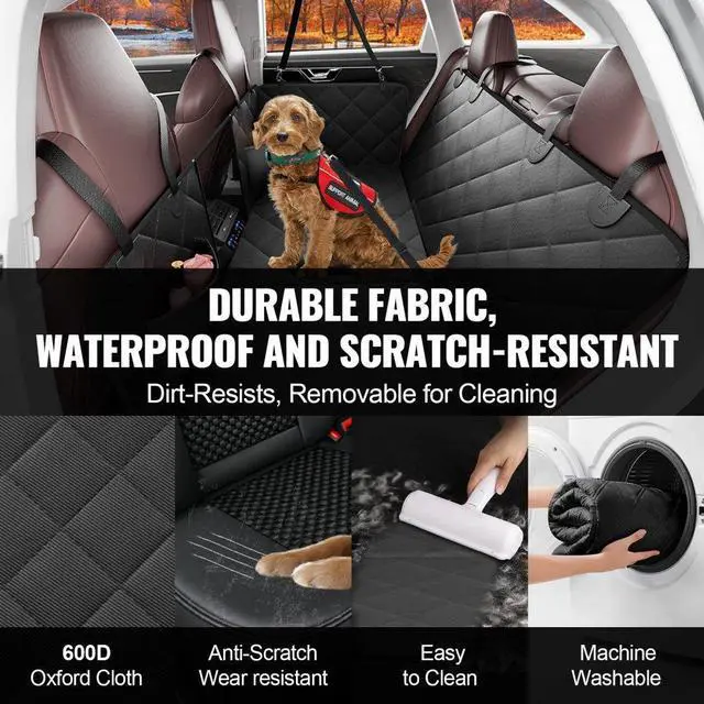 Alt view image 5 of 7 - VEVOR 53 x 24.8 in Dog Car Seat Cover for Back Seat Waterproof 600D for Cars