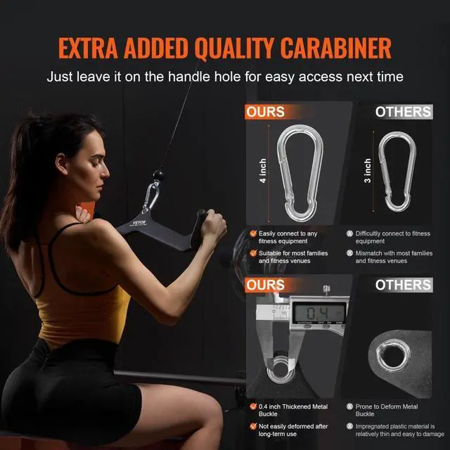 Alt view image 4 of 7 - VEVOR LAT Pulldown Bar Handle Attachment V-bar T-bar Cable Machine for Home Gym