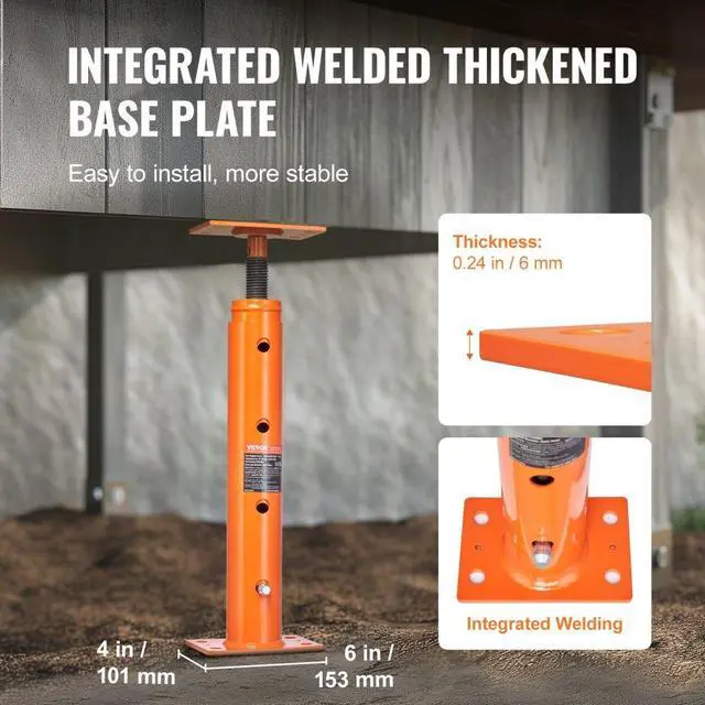 Alt view image 4 of 7 - VEVOR Adjustable Floor Jack Post House Floor Leveling Lift 19"-36" Height Range