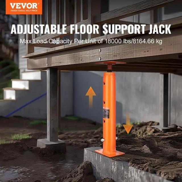 Alt view image 2 of 7 - VEVOR Adjustable Floor Jack Post House Floor Leveling Lift 19"-36" Height Range