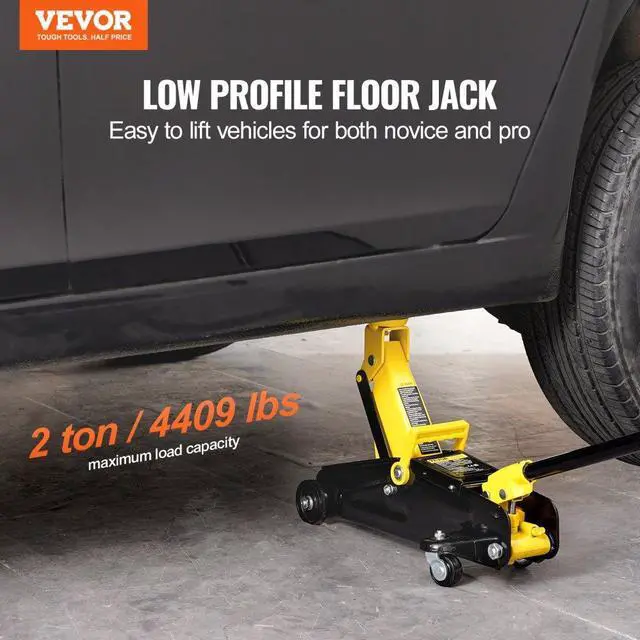 Alt view image 2 of 7 - VEVOR Low Profile Floor Jack 2 Ton Heavy Duty Single Piston Hydraulic Pump