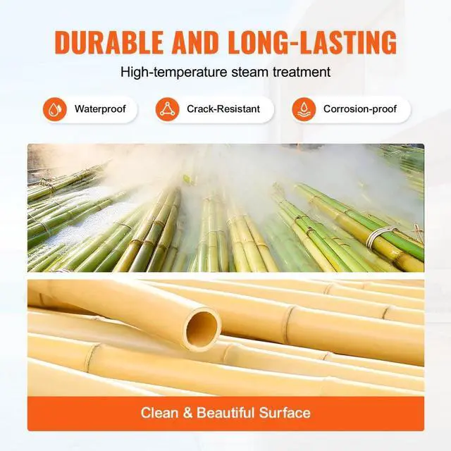Alt view image 3 of 7 - VEVOR Natural Rolled Bamboo Fence Bamboo Panel 4 ft H x 6 ft L x 0.75 in D.