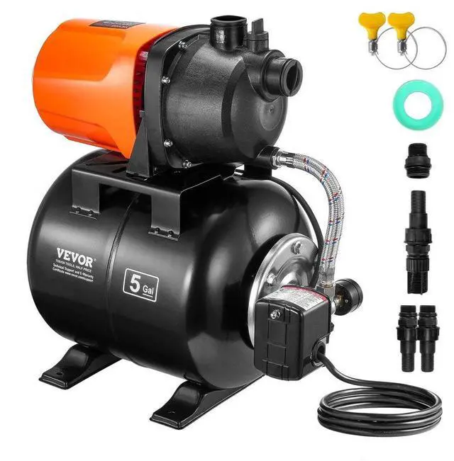 Main image of VEVOR 1HP Shallow Well Pump with Pressure Tank 1000GPH Irrigation Booster Pump