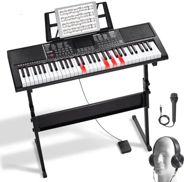 Main image of VEVOR 61 Key Digital Keyboard Piano Electric Portable with Adjustable Stand