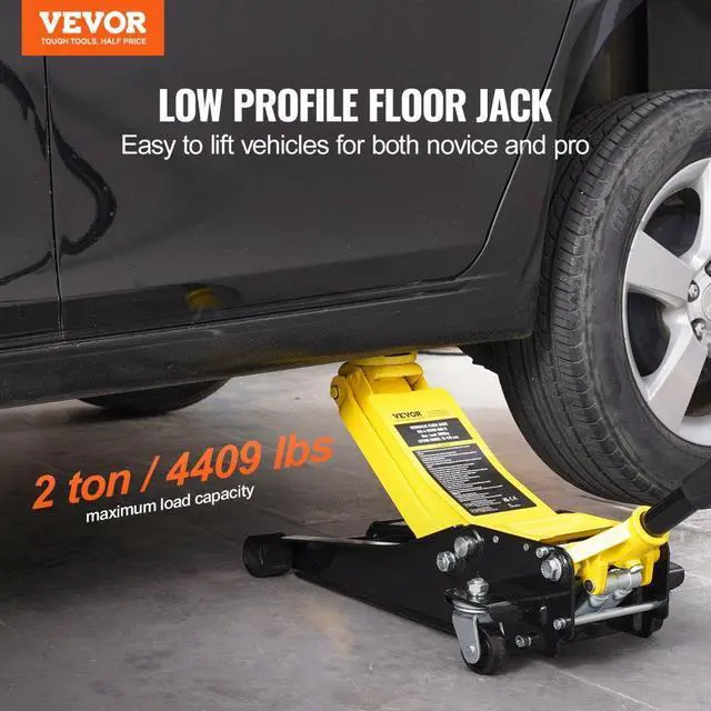Alt view image 2 of 7 - VEVOR Low Profile Floor Jack 2 Ton Heavy Duty Dual Piston Rapid Pump
