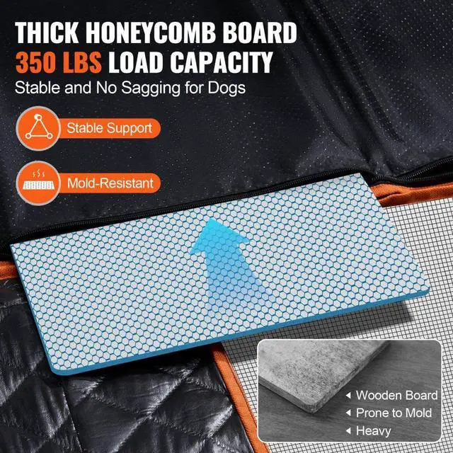 Alt view image 3 of 7 - VEVOR 51.2 x 27.6 in Dog Car Seat Cover for Back Seat Waterproof 600D for SUV