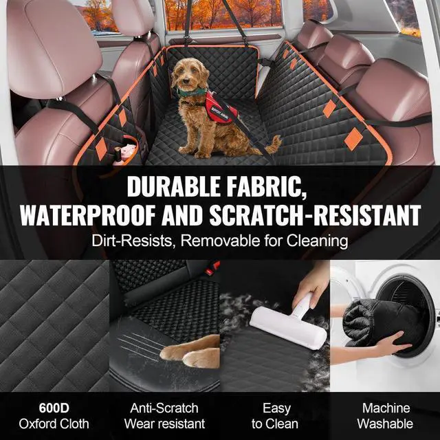 Alt view image 5 of 7 - VEVOR 51.2 x 27.6 in Dog Car Seat Cover for Back Seat Waterproof 600D for SUV