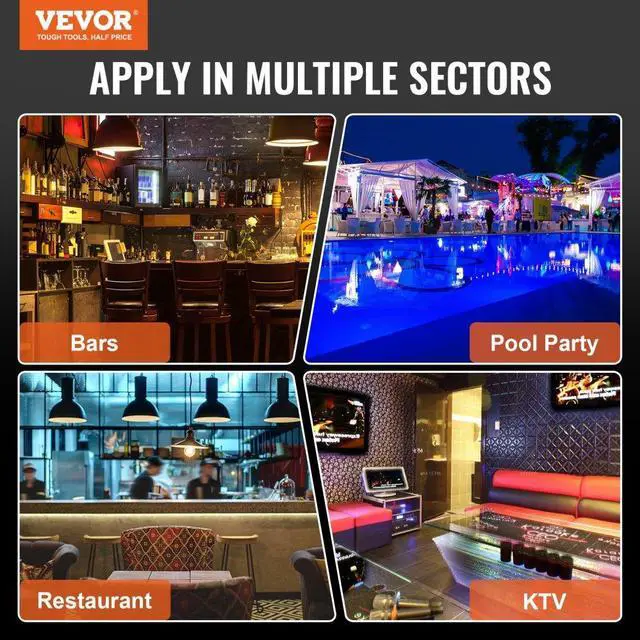 Alt view image 7 of 7 - VEVOR LED Lighted Liquor Bottle Display Bar Shelf RF & App Control 48" 2-Step