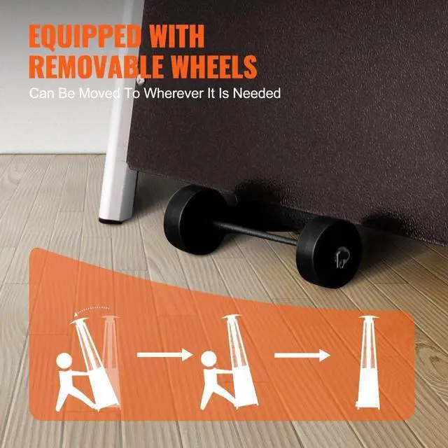 Alt view image 5 of 14 - VEVOR  Propane Patio Heater 48000BTU Pyramid w/Wheels for Outdoor Patio Bronze