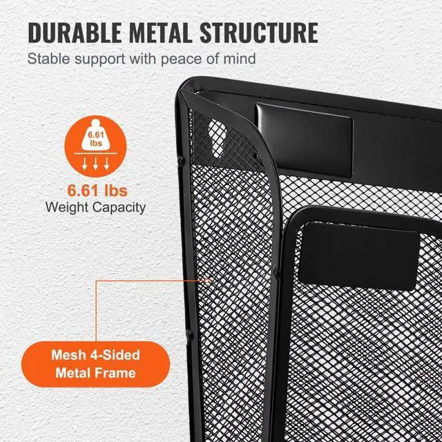 Alt view image 5 of 7 - VEVOR  Hanging Wall Files Organizer, 3 Pack Single Pocket Mesh Wall File Holder, Metal Wall Folder Organizer with Nametag Label, for Office Home & School