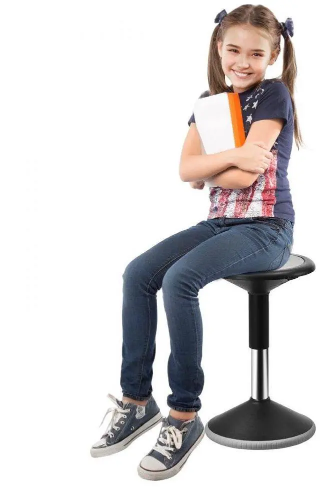 Main image of VEVOR  Wobble Chair, Height-Adjustable (15.7-21.7") Active Chair, Flexible Seating Wobble Stool Made of PVC+ABS Improves Focus & Posture, Ideal for Schools, Office and Home, Age 12-18, Black