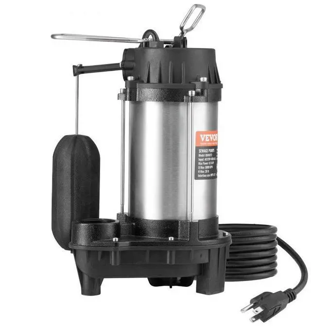 Main image of VEVOR Submersible Sewage Pump Water Pump 0.75HP 5000GPH 28 ft Lift for Basement